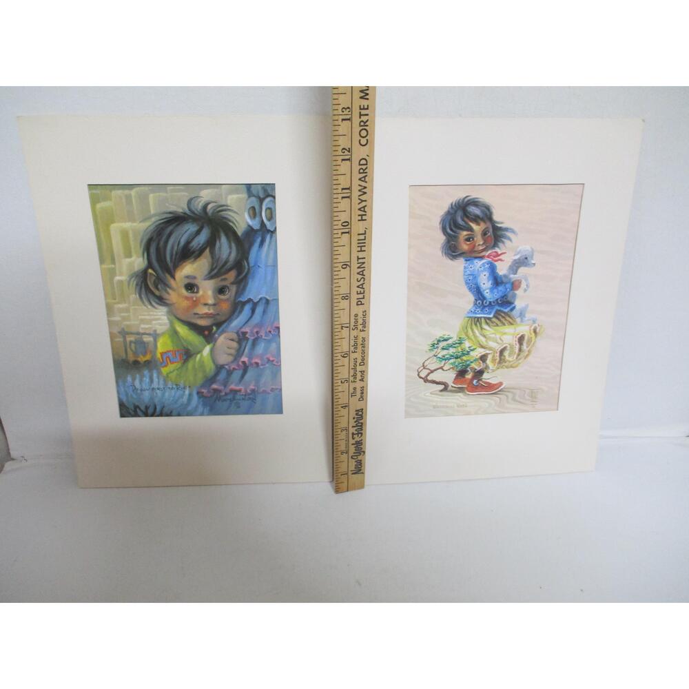 Monte Van Horn Native American Motif Framed Colorful Art Prints 1970's LOT 2